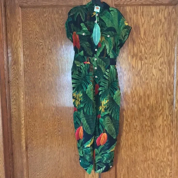 Farm Rio Cocoa Forest Jumpsuit Size S - Picture 8 of 16